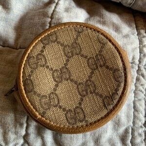 Gucci rare vintage Beige and Brown Patterned Coin Pouch